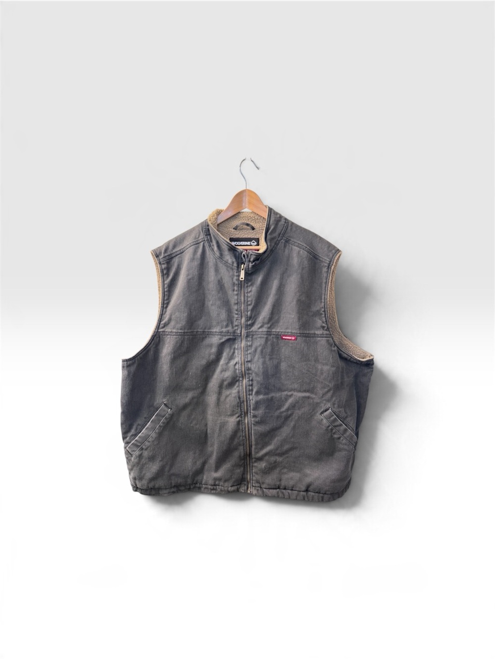 Wolverine Men’s 4XL Gray Fleece Lined Workwear Utility Vest Full Zip